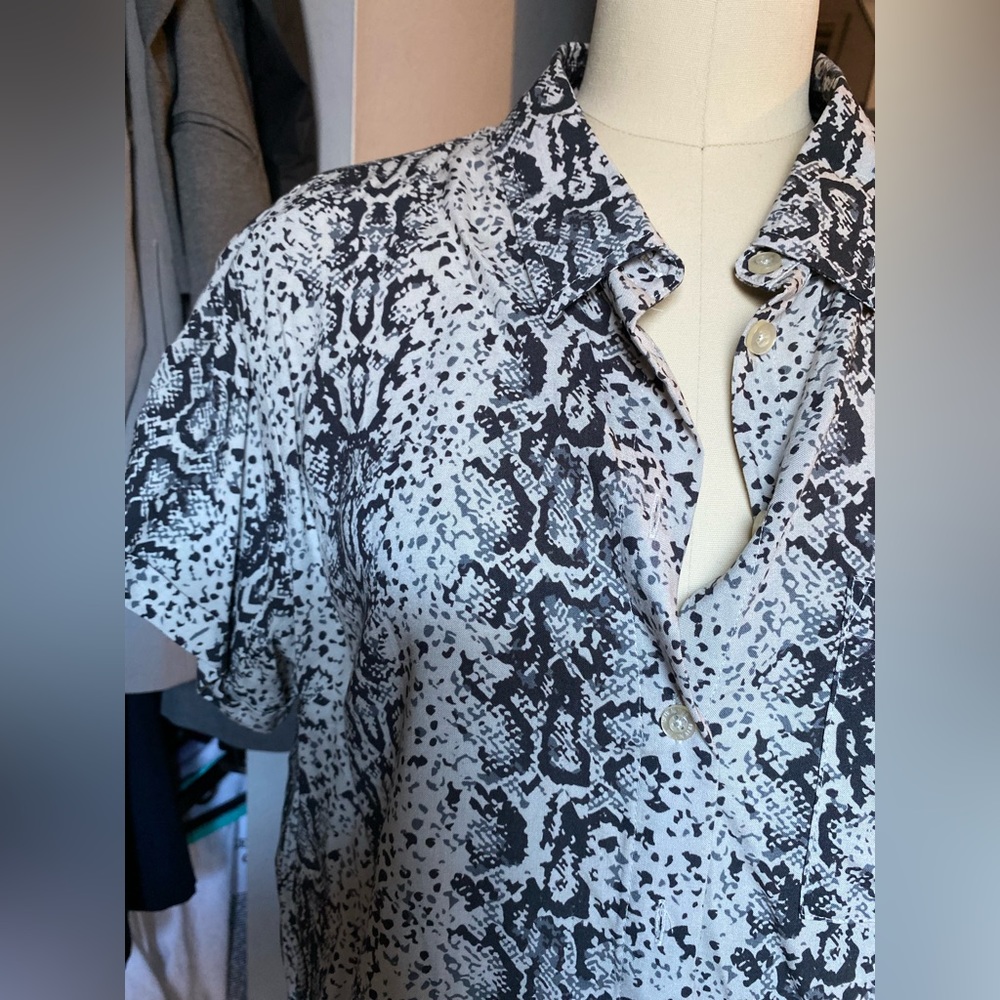 Snakeskin Button Up Blouse